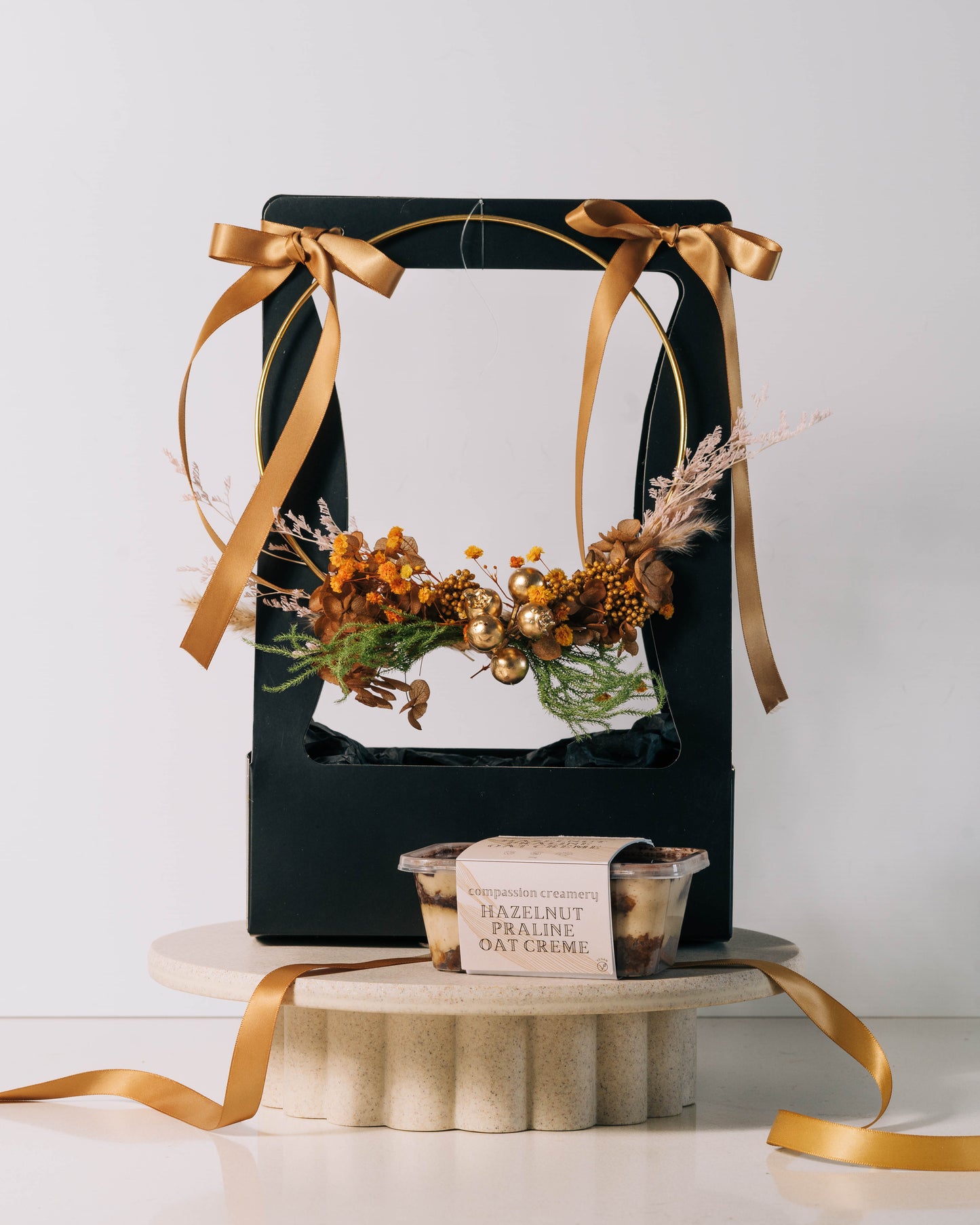 Deluxe Floral Wreath & Tiramisu Bundle