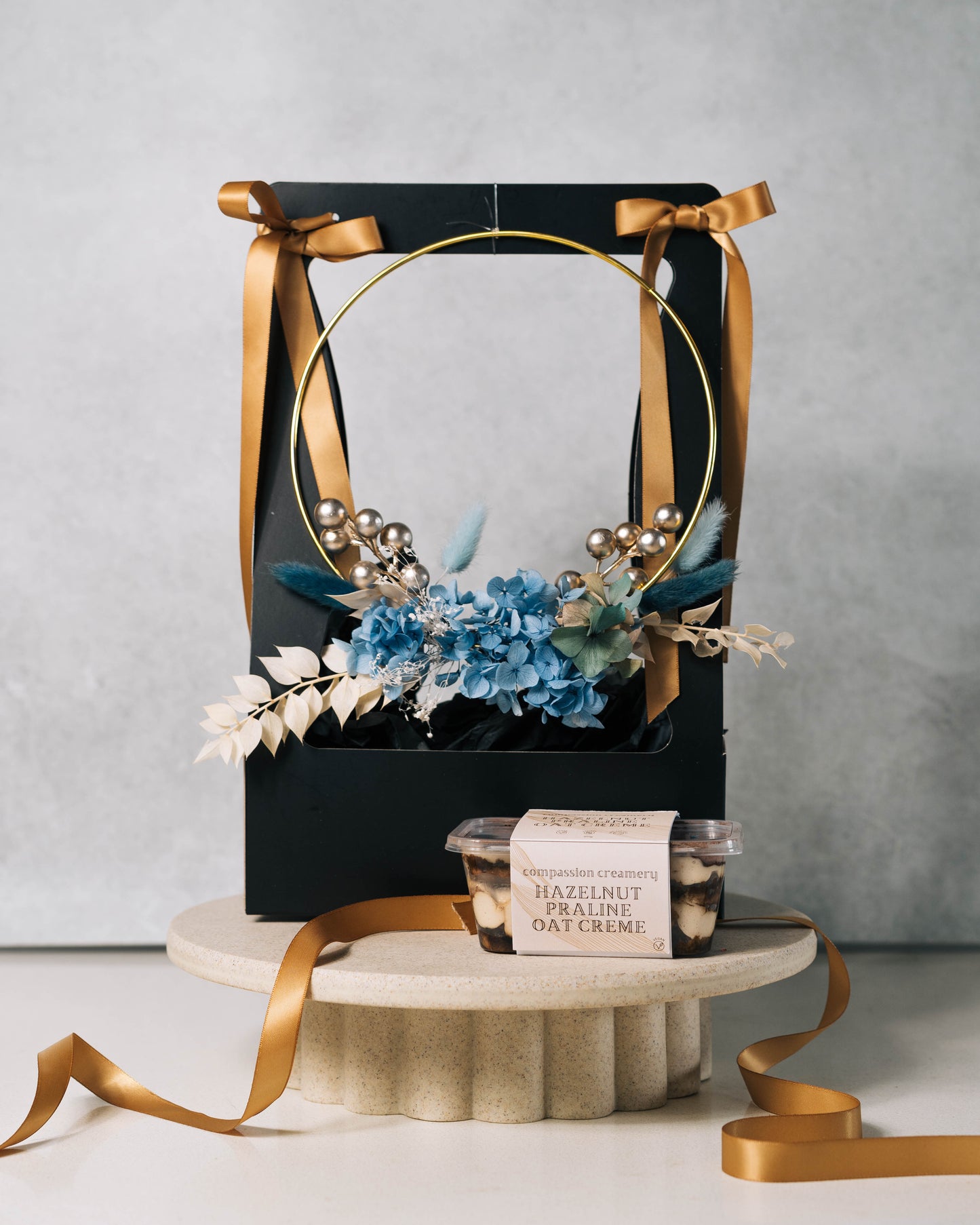 Deluxe Floral Wreath & Tiramisu Bundle