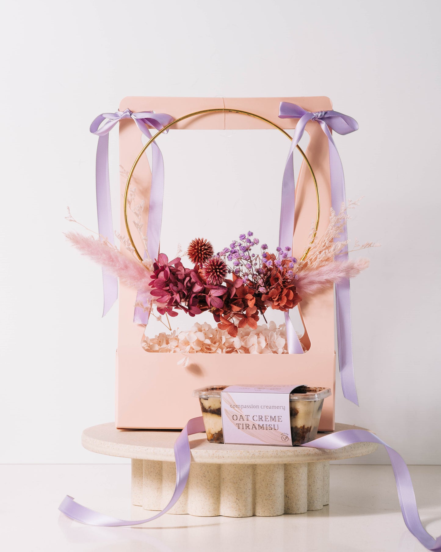 Deluxe Floral Wreath & Tiramisu Bundle